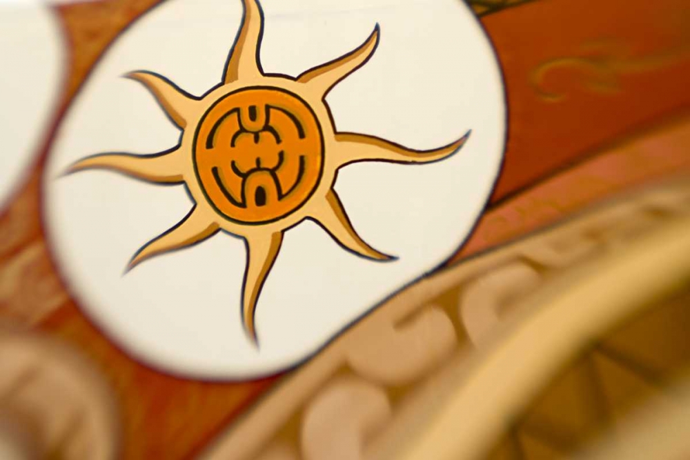 French Polynesia Design with sun symbol